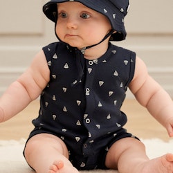 Ärmelloser Beachbody Segelboote navy