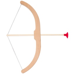 Stabiler kurzer Minibogen aus Holz 3 rote Pfeile 42 cm 3-6 Jahre
