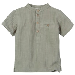 Leichtes Musselin Shirt kurzarm khaki