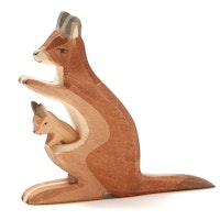 Känguru + Kind Holzspielzeug 11,5 cm hoch
