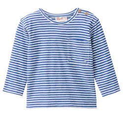 Softes Langarmshirt dunkelblau geringelt