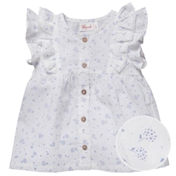 Leichte gewebte Bluse Blümchen weiß