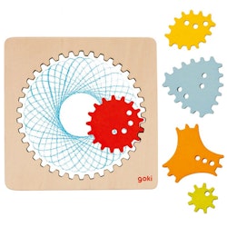 Holz Spirograph als Malhilfe für Kinder