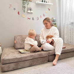 Funzy Spielsofa 4-teilig Cord Karamell Braun