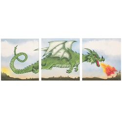 3 stehende Zielscheiben aus Holz Drache