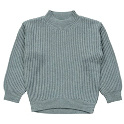 Strick Pullover uni dunkel Salbei-grün