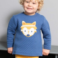 Warmer Stepp Pullover mit Fuchs-Aufnäher