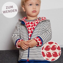 Wendejacke Kapuze Ringel rot