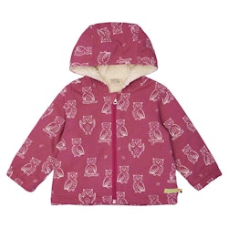 Herbstjacke Plüsch gefüttert Eulen altrosa