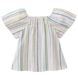 Gewebte kurzarm Bluse gestreift