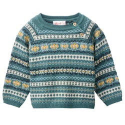 Edler Pullover Jacquardstrick eukalyptus