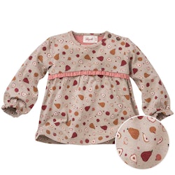 Lockeres Langarmshirt Blümchen terrakotta