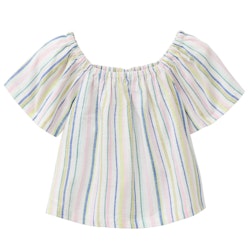 Gewebte kurzarm Bluse gestreift