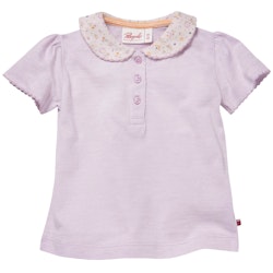Schickes Blumenkragen T-Shirt flieder geringelt