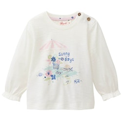 Süßes Langarmshirt Strandtag weiß