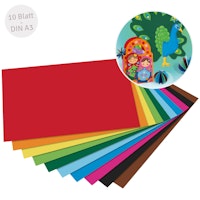 Tonpapier bunt DIN A3 Block 10 Blatt recycelt