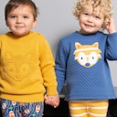 Vorschaubild Warmer Stepp Pullover mit Fuchs-Aufnäher