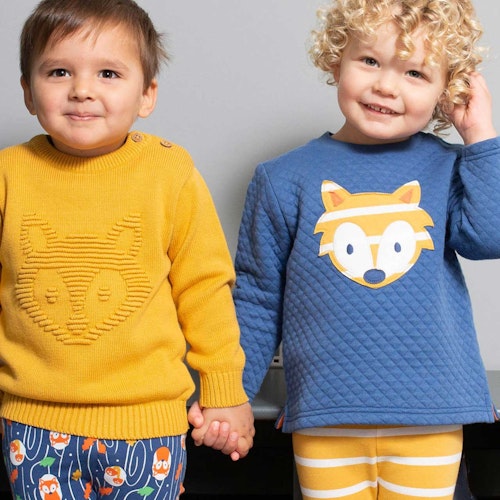 Warmer Stepp Pullover mit Fuchs-Aufnäher