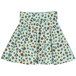 Luftiger Flatterrock Leoprint türkis