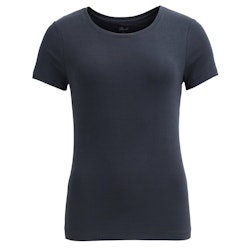 Geripptes Damen T-Shirt dunkelblau
