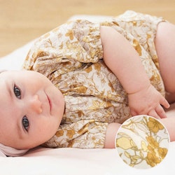 Poplin Kurzarmbody Puffärmelchen floral cremeweiß