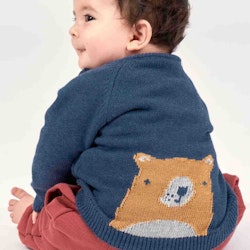 Baby Strickpullover korall-rosa Häschen