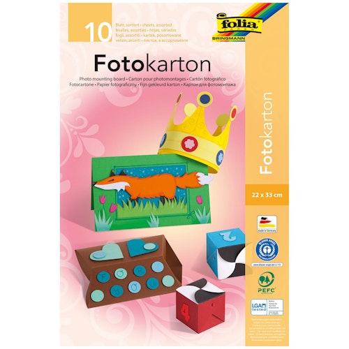 Recycelter Fotokarton bunt 22x33 cm 10 Blatt