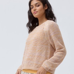 Weicher leichter Damen Sommerstrick Pullover apricot