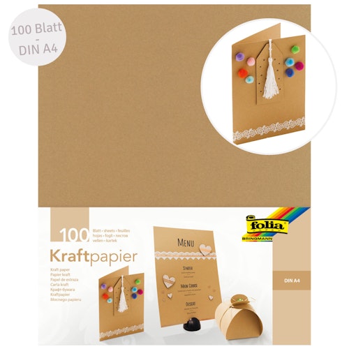 Kraftpapier DIN A4 100 Blatt beige