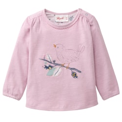 Süßes Langarmshirt Schmetterling hellblau gestreift