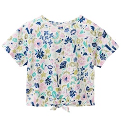 T-Shirt Knotendetail tropische Blüten