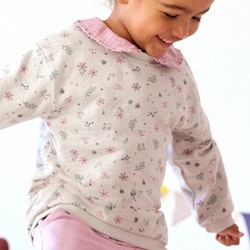 Weiches Baby Sweatshirt große Blumen beige