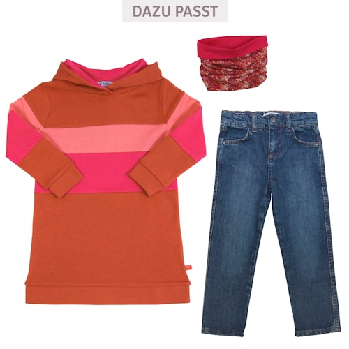 Sweatkleid Kapuze Colour-Blocking