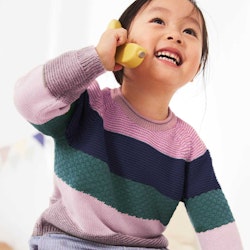 Weicher Strick Pullover bunt geringelt